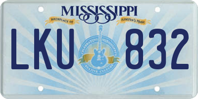 MS license plate LKU832