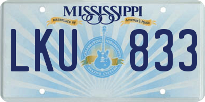 MS license plate LKU833