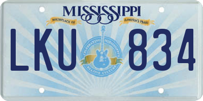 MS license plate LKU834