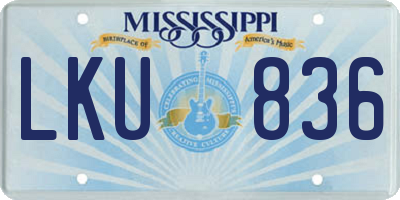 MS license plate LKU836