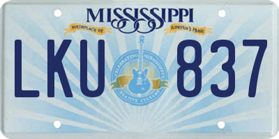 MS license plate LKU837