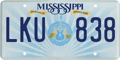 MS license plate LKU838