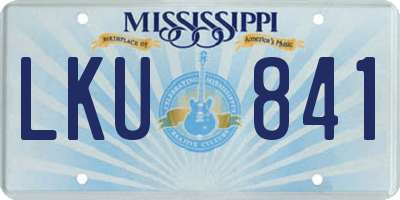 MS license plate LKU841