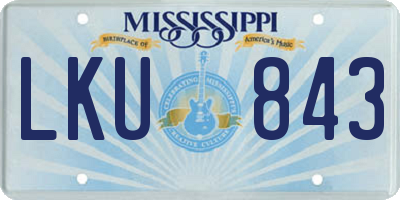 MS license plate LKU843