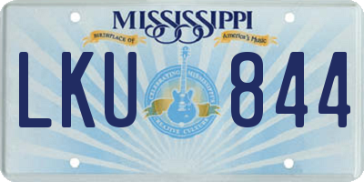 MS license plate LKU844