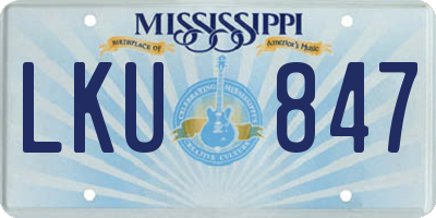 MS license plate LKU847