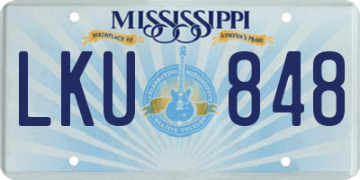 MS license plate LKU848