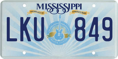 MS license plate LKU849