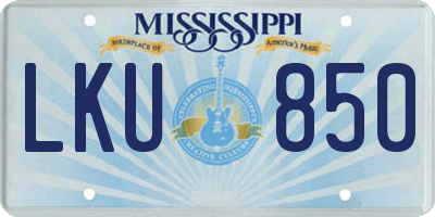 MS license plate LKU850