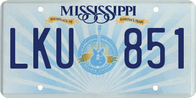 MS license plate LKU851