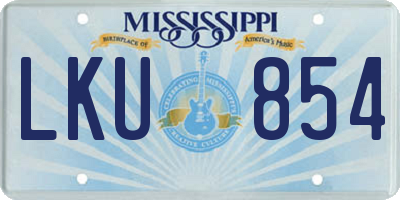 MS license plate LKU854
