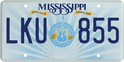 MS license plate LKU855