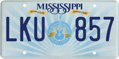 MS license plate LKU857