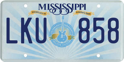 MS license plate LKU858