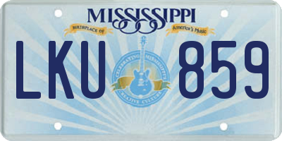 MS license plate LKU859