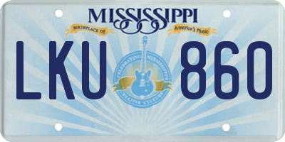 MS license plate LKU860