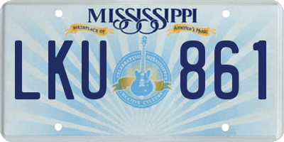 MS license plate LKU861