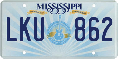 MS license plate LKU862