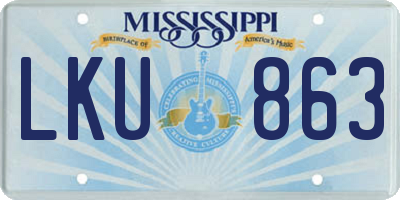 MS license plate LKU863