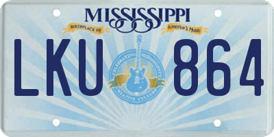 MS license plate LKU864