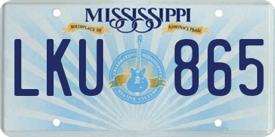 MS license plate LKU865