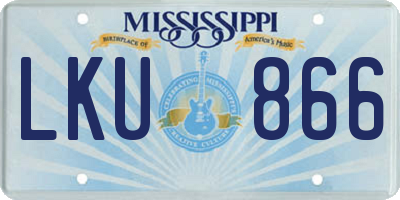 MS license plate LKU866