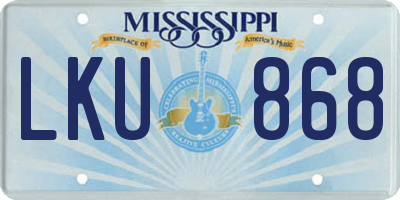 MS license plate LKU868