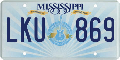 MS license plate LKU869