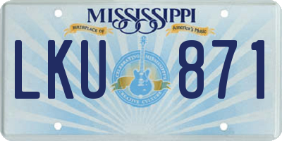 MS license plate LKU871
