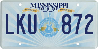 MS license plate LKU872