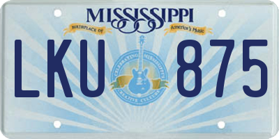 MS license plate LKU875
