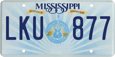 MS license plate LKU877
