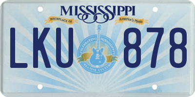 MS license plate LKU878