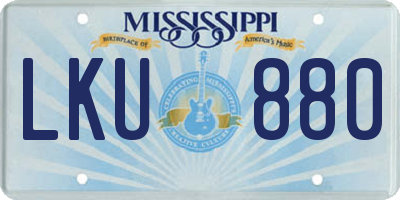 MS license plate LKU880