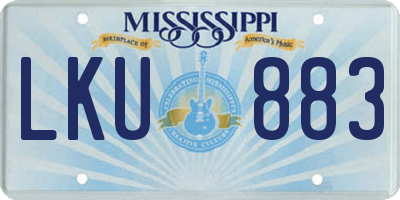 MS license plate LKU883