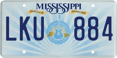 MS license plate LKU884