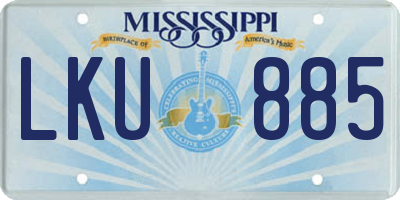 MS license plate LKU885