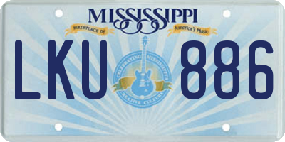MS license plate LKU886