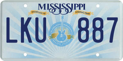 MS license plate LKU887