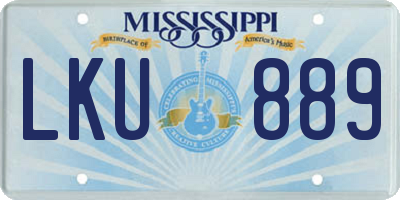 MS license plate LKU889