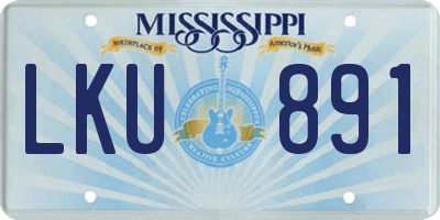 MS license plate LKU891