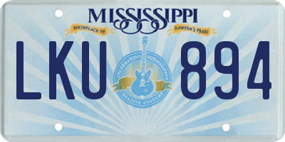 MS license plate LKU894