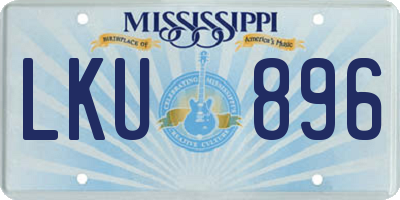 MS license plate LKU896