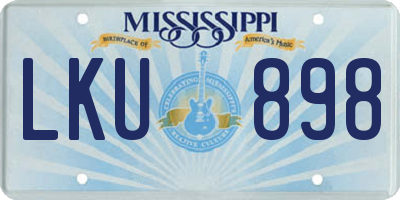 MS license plate LKU898