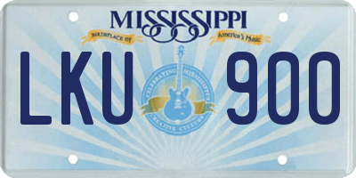 MS license plate LKU900