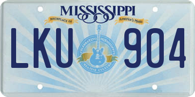 MS license plate LKU904