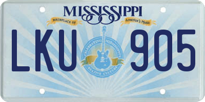 MS license plate LKU905