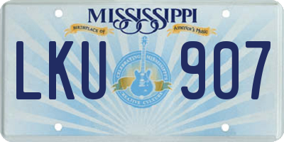MS license plate LKU907