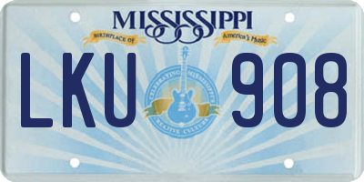 MS license plate LKU908