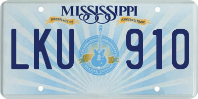 MS license plate LKU910